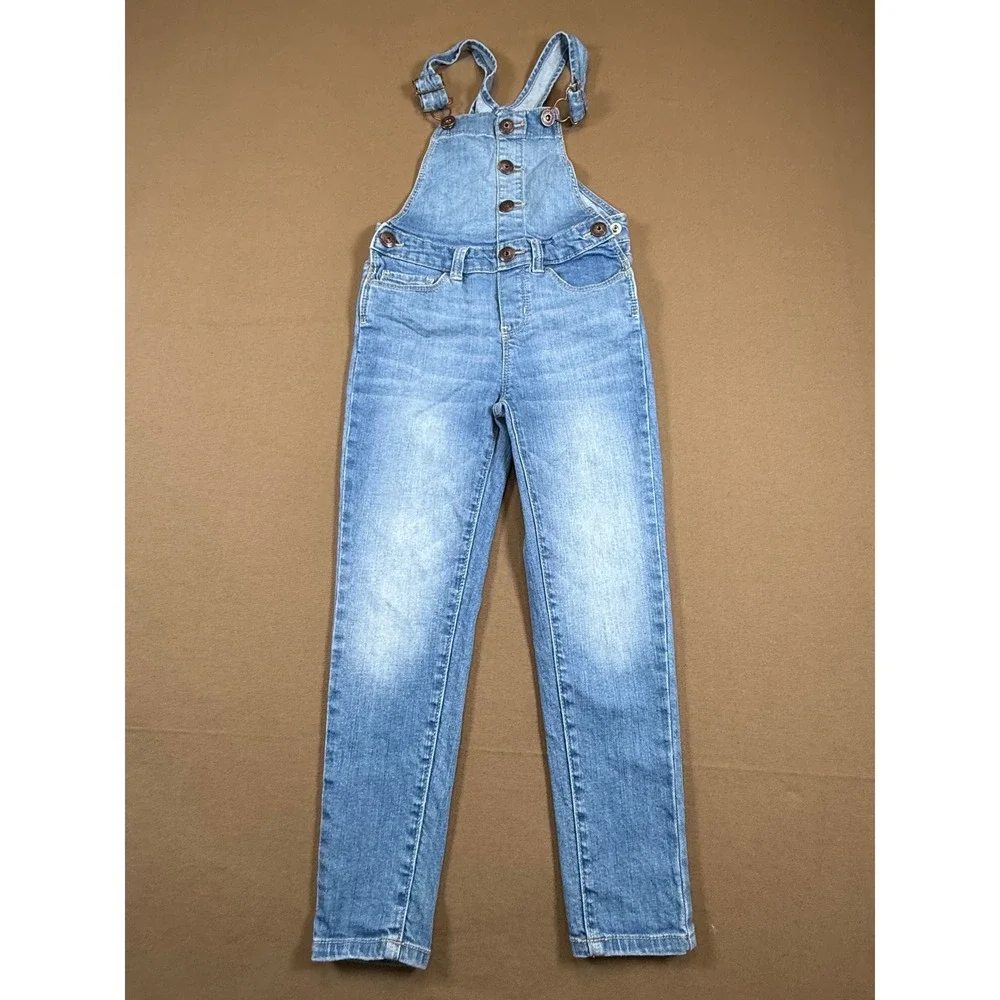 Vintage OshKosh Bgosh Denim Overalls - Girls Size 5 - Adjustable Straps, Buttons